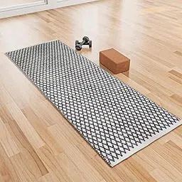 STONEMUNK Reversible Cotton Thik Fabric Yoga Mat 8MM Thick for Fitness & Exercise 2x6 Feet for Man & Women - Multi-picture-12