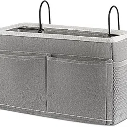 Bedside Caddy Bedside Hanging Storage Basket Bed Caddy for Headboards Bunk Dorm Rooms Crib Beds Rails Organizer (Grey)-picture-17