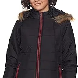 Women's Regular Fit Bomber Jacket with Detachable Hood - Stylish & Comfortable Winter Wear |Material: synthetic-image-10