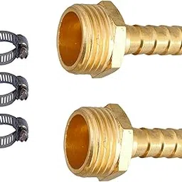 ESEKSAFAR (Outer Diameter-20.99mm)1/2" inch BSP Thread Barb hose fitting 1-Way Union Pipe Joint, 3pc Hose clamp, (Male 2pc 1/2" Thread x Barb Hose fitting 3/8" (10mm))-picture-15