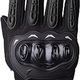 Steelbird Polyester Gt-17 Full Finger Bike Riding Gloves With Touch Screen Sensitivity At Thumb And Index Finger, Protective Off-Road Motorbike Racing (M, Black)-picture-17