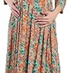 mamma's maternity Women's Long Length Maternity | Feeding | Nursing Dress | Maternity Gown for Women Feeding Dress-picture-19