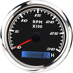 Digital Tach Hour Meter Universal RPM Gauge for 12V/24V Autos 0 to 30 black1 Piece RPM Other Auto Tools & Supplies Other Auto Tools & Supplies| Automotive Tools & Supplies Motors-picture-29