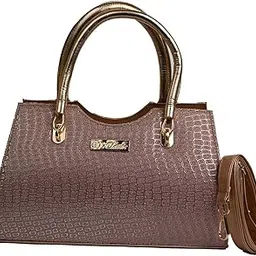 bcc classic Women’s Croc Embossed Metallic Handbag – Luxury Top Handle & Detachable Strap Crossbody Bag – Small Elegant Tote for Work, Evening, Date Night (29cm x 19cm x 9.5cm)-picture-46