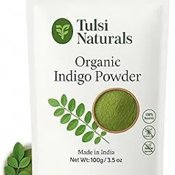 Tulsi Naturals 100% Natural Indigo Powder for Hair – Organic, Chemical-Free Hair Color – Herbal Black Hair Dye – Pure Indigofera Tinctoria – Plant-Based Powder (Green, 100g)-image-72