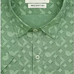 ghpc 100% Cotton Geometric Printed Half Sleeves Regular Fit Formal Shirt for Men-picture-10