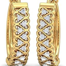 14KT/18KT Yellow Gold Diamond Elise Diamond Hoop Earrings for Women-image-2