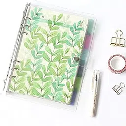 Index Tabs for A5/A6 6-Holes Cover Round Ring View Binder File Folder Loose Leaf Sheet Protectors Binder Cover Protector (Clear Cover,A5/21cm*15cm/8.5 Inch)-image-6