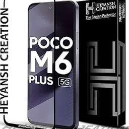 HEYANSH CREATION Tempered Glass Screen Protector Compatible for POCO M6 Plus 5G with Edge to Edge Coverage and Easy Installation Kit, Pack of 1, Black-picture-35