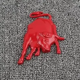 AutoBizarre 3D Raised Ox Bull Metal Monogram Emblem Badge Sticker for All Cars & Bikes (Red)-image-7