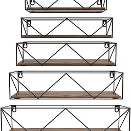 Akeefi Black Floating Shelves Wall Mounted Set of 5, Hanging Storage Floating Shelf for Bathroom, Kitchen, Bedroom, Living Room (Black)-picture-13