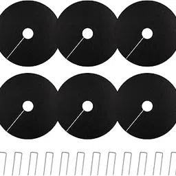 YBB Tree Weed Barrier Mat, Non-Woven Degradable Garden Weed Barrier Landscape Fabric Mulch Ring Tree Protector with Stakes (6 Pack, 16 Inch)-picture-23