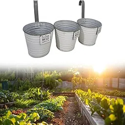 UJEAVETTE Hanging Flower Pots Decors Hanging Bucket Planter for Kitchen Office Outdoor-image-58