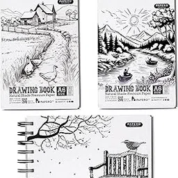 PaperO A6 Sketch/Drawing Book – 140 GSM, 100 Pages/50 Sheets, Metal Wire-O Bound – Perfect for Professional Artists, Architects, Kids, and Adults (10.5 x 14.8 cm) Collection 1 (Pack of 3)-picture-39