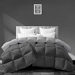 PURE ECO 500 GSM Winter Comforter Single Size (60"X90") - Premium Collection Heavy Winter Comforter 500 GSM Microfiber Fill - Duvet/Blanket Single Size - Dark Grey/Silver Grey Color-picture-14