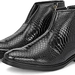 shoe island Men's Black Leather Chelsea Boots | Stylish Slip-On Ankle Length Formal & Casual Shoes for Men-picture-19