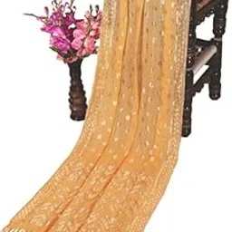 cloric fashion Russel Silk Blend Zari Work Polka Dot Dupatta with Tassel Border – Soft & Lightweight-picture-55