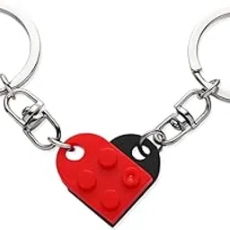 squishy Couple Keychain, Matching Keychain Puzzle Heart Keyring for Couples, Romantic Gift for Anniversary Valentine's Day, Compact and Spliceable-picture-16