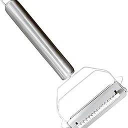 Vkonnex® 2-in-1 Stainless Steel Peeler for Vegetables and Fruits | Sharp Dual Blade Vegetable Peeler & Julienne Slicer for Potatoes, Carrots, Cucumbers (Silver, 17.2 x 8.3 x 2.5 cm)-image-55