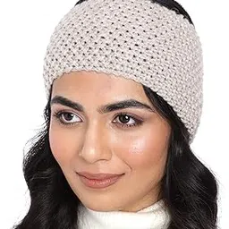 magic needles Winter Woolen Headband Earwarmer Earmuff Handmade Womens Headband (Beige)-picture-37
