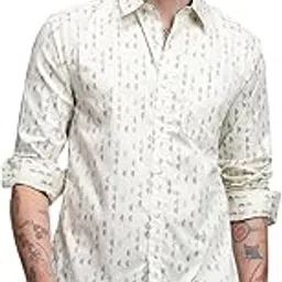 dennis lingo Men's Micro Print Casual Shirt-picture-55