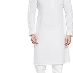 divisive Men's Sequince Embroidered Cotton Blend Slim Fit Kurta Pyjama Set-picture-28
