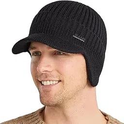 Youstylo Woolen Winter Cap for Men & Women Soft & Warm Ear Cuff Beanie Hat - Free Size (7135)-image-84