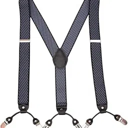 mippo Men's Adult Suspenders 6 Clips Adjustable Elastic Braces for Trousers and Pants-picture-37