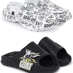 pampy angel Combo Pack of 2 Slipper/Flip Flops/Slides/Clogs/Sandals for Men (Cl-Guday Vs YEE-Goat & Shera)-picture-23