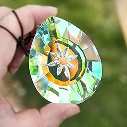 H&D Crystal Rainbow Sun Catcher Hang for Window Glass Drop Pendant Lamp Chandelier Lamp Prisms, 76mm-picture-43