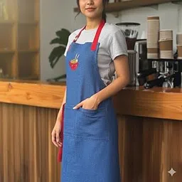 RUSTIQUE LINENS:100% Cotton Unisex Apron - Adjustable Neck Straps, Vibrant Print, Reinforced Stitching, Multipurpose& Deep Pocket - for Cooking, Catering, Gardening, Painting-Printed Aprons-image-40