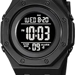 skmei Men's Digital Sports Watch - Black Digital Watch for Youth Sports Outdoor Silicone Watch, Chronograph, Alarm Clock - 2048-picture-19