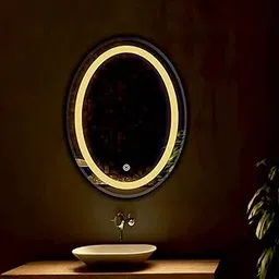 Khushi Decors LED Mirror Glass for Bathroom Wall - Decorative Interior Decor Mirror for Bedroom, Living Room, Drawing Room, Hall, Makeup Room and Wash Basin ((Size 18x24 Inchi))-image-33