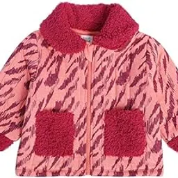 miniklub Mini Klub Baby Collar Full Sleeve Knitted Cotton Jacket (Coral Color)-picture-37