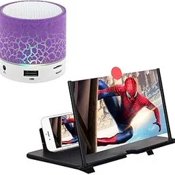 TechKing 3D Video Screen Amplifier Eyes Protection Enlarged Expander with LED Cool Touch Lamp Bluetooth Speaker, Wireless HiFi Speaker Light, USB Rechargeable Portable-image-86