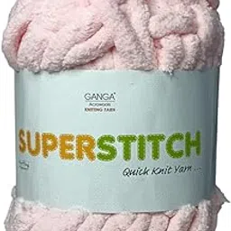 Ganga Super Stitch Quick Knit 100% Polyester (Jumbo) Chenille Yarn Supersoft Hand Knitting Wool Ball (300 gram per Ball) Suitable for Craft, Babywear, Baby Blankets, 5 Bulky (BLK011, 300 Gram)-image-33
