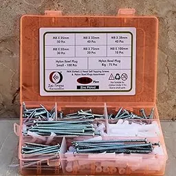 Epi-Torque; The Epic Torque #Doityourself PAN Slotted Head Self Tapping Metal Zinc Plated Screws with Matching Rawl Plugs in Single Assortment Box (Pack of 365 Pcs)-image-3