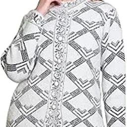 Women's Woolen/Acyrlic Winter Wear Warm Full Sleeve Knitted Cardigan/Sweaters Hair Yarn Cardigan | Size Suitable for L and XL | Grey-image-60