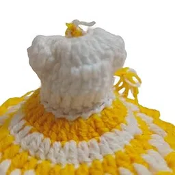Handmade Crochet Laddu Gopal Sweater with Hat, Blue and White, Traditional Indian Deity Dress-image-44