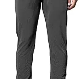 mehrang Men's Casual Pinstripe Textured Regular Fit Trousers, Formal Pants with Button Closure, Side Pockets, Polyester Trouser for Men-picture-12