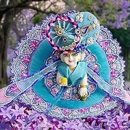 Partish Laddu Gopal Poshak with Pagdi Size 2 l Ladoo Gopal Dress l Bal Gopal l Kanha Ji Thakur Ji Heavy Dress (Blue A, Size 2)-image-76