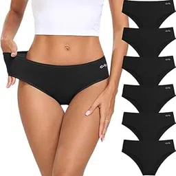Women's Underwear Cotton Hipster Panties Low Rise Briefs Soft Strench Breathable Ladies Bikini Underwear 6 Pack-image-34