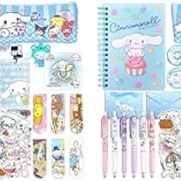 HASTHIP® Kawaii Cinnamoroll School Supplies Set with Notebook, Pencil Pouch, Click Pens, Assorted Cartoon Stickers Girls Gift 2 PCS-picture-39