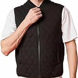 club york Men’s Quilted Sleeveless Jacket – Lightweight Black Puffer Vest with Front Zip & Pockets | Stylish Winter Layering Outerwear-picture-12