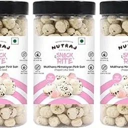 Nutraj Snackrite Makhana 210g (70g x 3) | Himalayan Pink Flavour | Popped Lotus Seed | Roasted and Salted Fox Nuts-picture-60