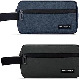 urban wolf Travel Toiletry Bag for Men and Women Water-Resistant Shaving Kit/Bag for Toiletry Accessories, Hanging Dopp Kit, Cosmetics Pouch with Multiple Pockets (Blue and Charcoal), Pack of 2-picture-53