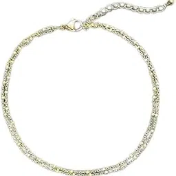 tresta7 TRESTA 14K Gold Anklets for Women - Waterproof Layered Ankle Bracelet Set with Heart, Beads, & Herringbone | Cuban Link Gold Jewelry Anklet Gift for Women-picture-34
