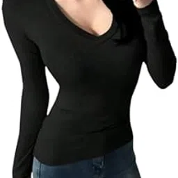 jc jummy couture V Neck Trendy Women’s Full Sleeve Top Ribbed V-Neck Long Sleeve Knitted Bodycon Top for Women and Girls_PP-picture-21