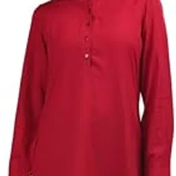 mlada Longline Solid Shirts for Women | Full Sleeves Classic Rayon Shirt for Office Wear | Collared Neck Shirt for Girls | Regular Fit Shirts | Smart Formal Button Down Shirt for Women-picture-40