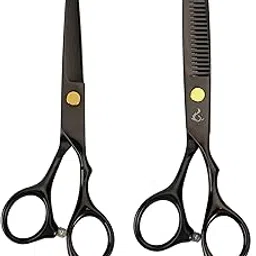 GOLDEN PHOENIX Professional Hair Cutting & Thinning Scissors Set | Carbon Black Stainless Steel Barber Shears | Sharp, Durable & Ergonomic Hairdressing Tools for Salon & Home (Model GPT-618)-image-27
